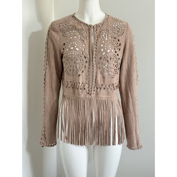 Lulumari Jackets & Blazers - Lulumari Faux Suede Fringe Jacket Women’s M Boho Hippie Western Festival Indie